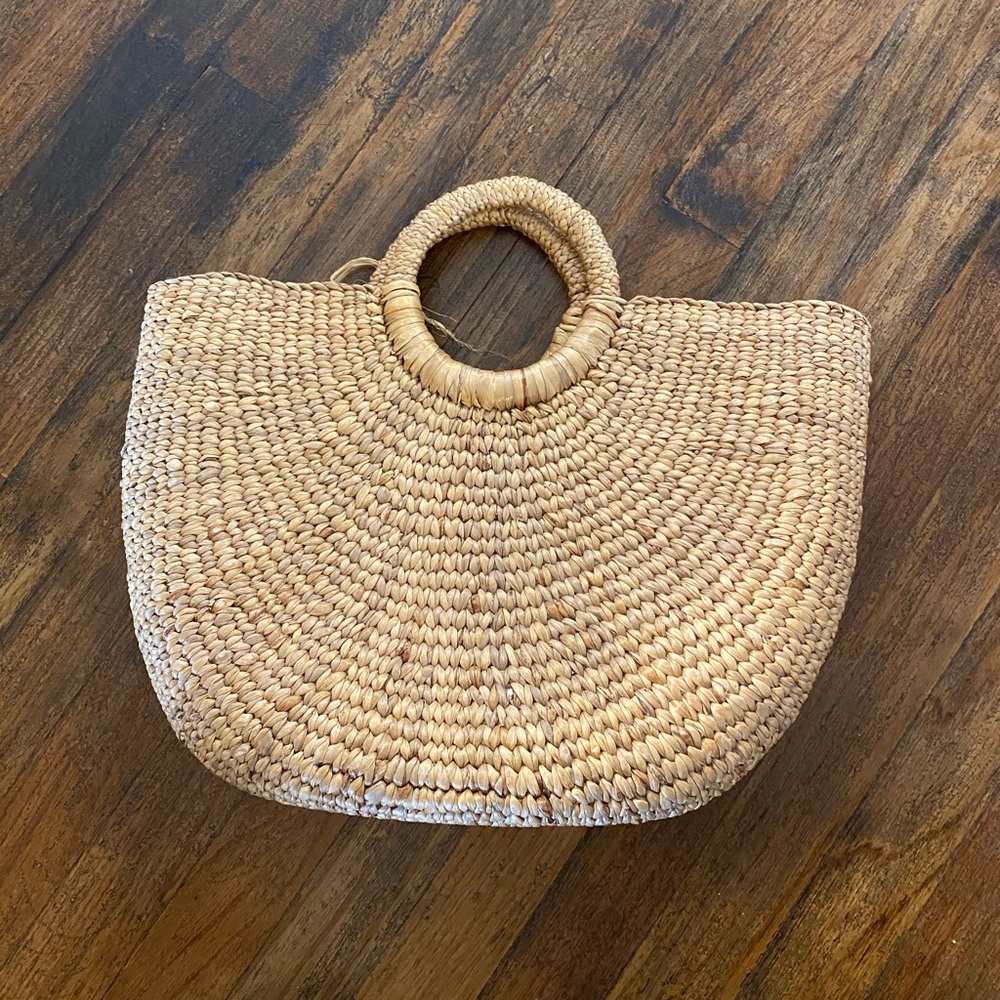 Vintage Water Hyacinth Basket Bag